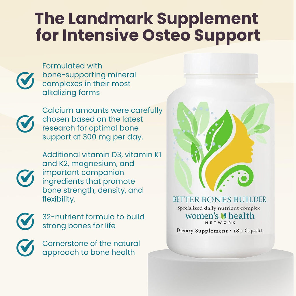 Better Bones Builder - 32-in-1 Calcium Supplements for Women, 300mg Calcium with Vitamin A, C, D3, K, and 300mg Magnesium, Zinc Selenium & Trace Minerals for Bone Strength - 180 Count (30 Days Supply)