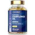 Starflower Oil Capsules 2000mg | High Strength GLA | Cold-Pressed Borage Oil with Vitamin B6 | Natural Source of Omega-6 | 120 Softgels | by Horbaach