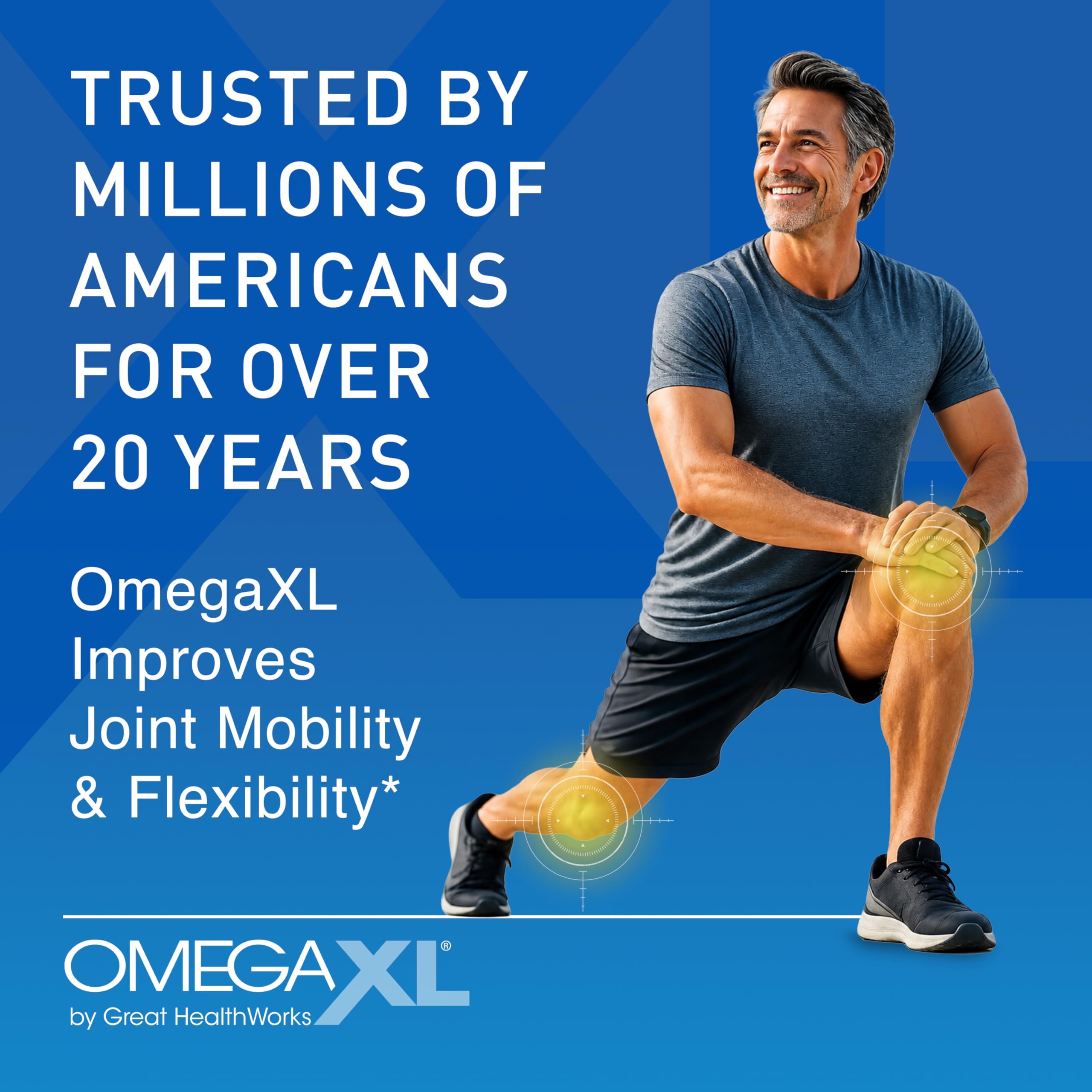 OmegaXL Joint Support Supplement, for Relief - Natural Muscle Support, Green Lipped Mussel Oil, Soft Gel Pills, Drug-Free, 60 Count