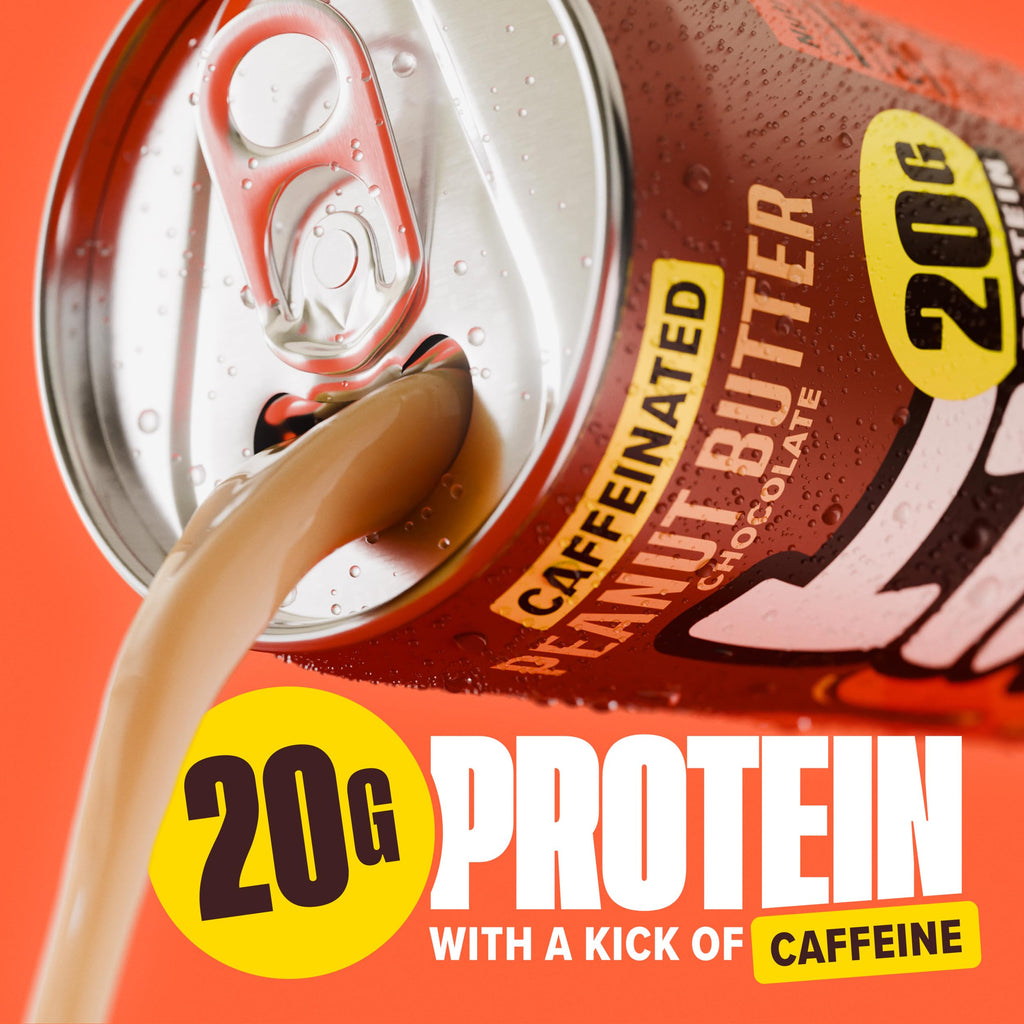 Spylt High Protein Peanut Butter Chocolate Milk with 60mg Caffeine & 20g Protein - 90 Calories, Ready to Drink, Sugar Free, Lactose Free Milk, Perfect for Workout Recovery & Afternoon Pick Me Up - 12 Count - Packaging May Vary