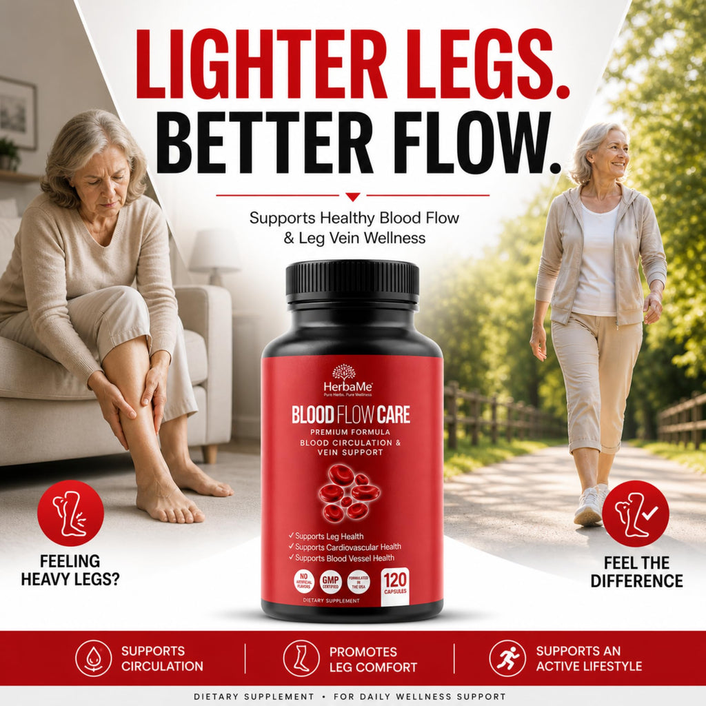 HerbaMe Blood Flow Care Blood Circulation & Leg Vein Support, 120 Capsules