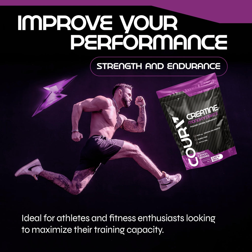 COURA Lemon-Berries Creatine Monohydrate, Strength Endurance Sports, 450g