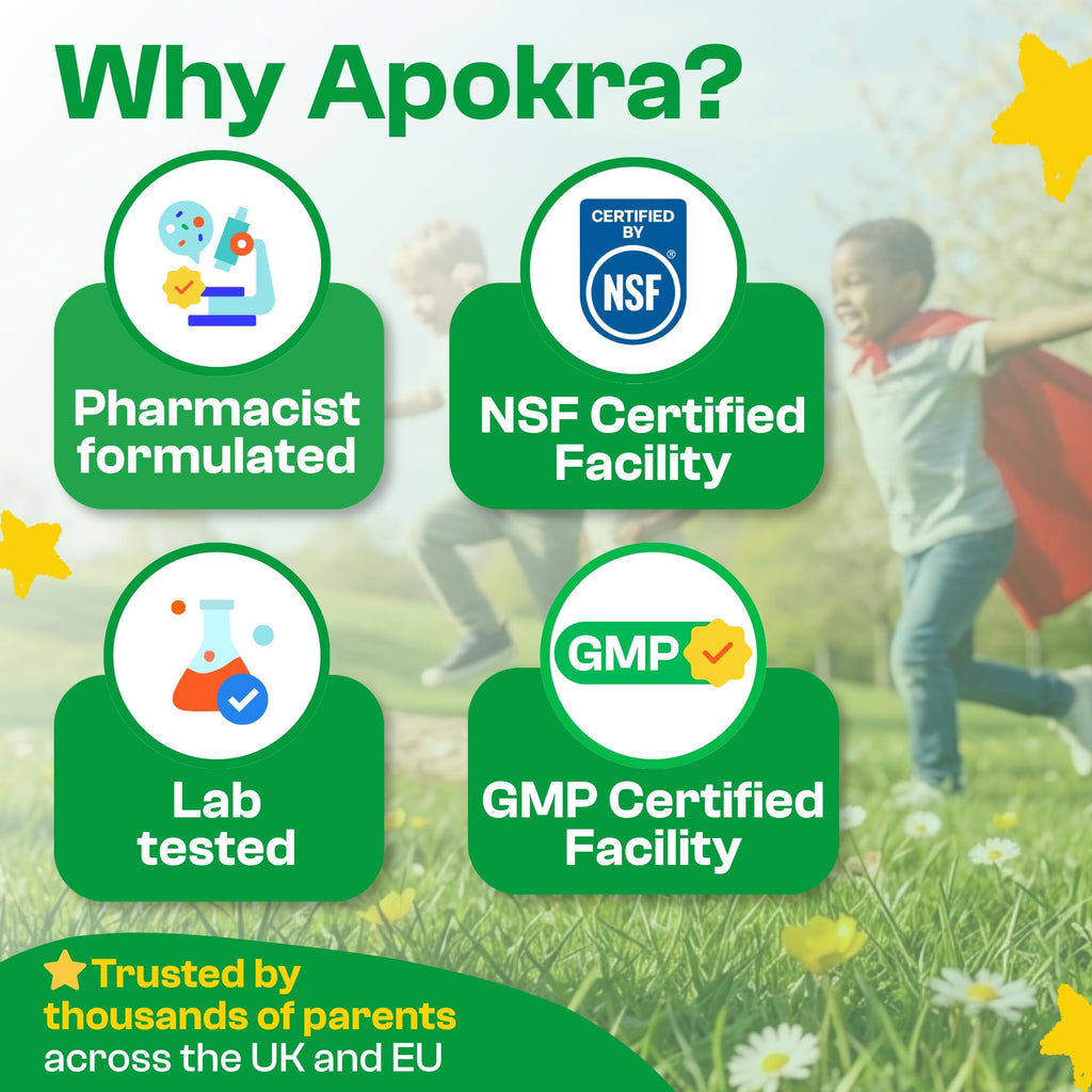 Vegan Omega 3 from DHA for Kids - 50mL - Fish Flavor Free - No Preservatives & Sugar Free - Sustainable Algae Alternative to Fish Oil | APOKRA Kids