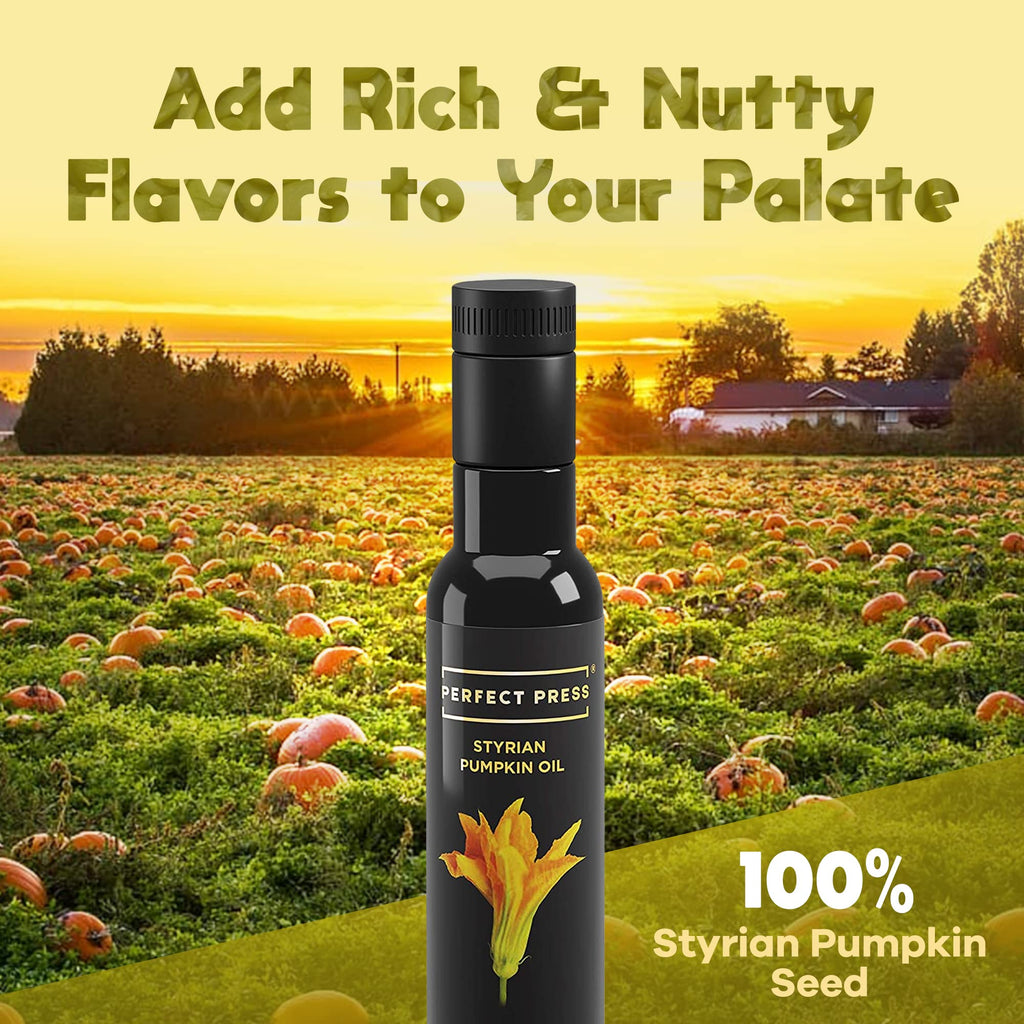 Activation Products, Perfect Press Styrian Pumpkin Oil – Powerful Antioxidant Pumpkin Seed Supplement – Organic, Vegan Liquid Pumpkin Seed Oil for Prostate, Bladder and Kidney Health, 250ml / 8 Fl.Oz.