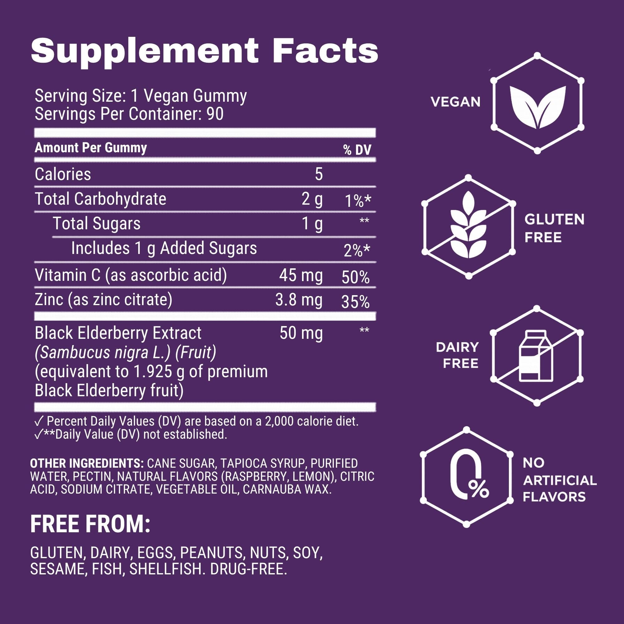 Sambucol Elderberry Gummies - Immune Support Supplement - 90 Count