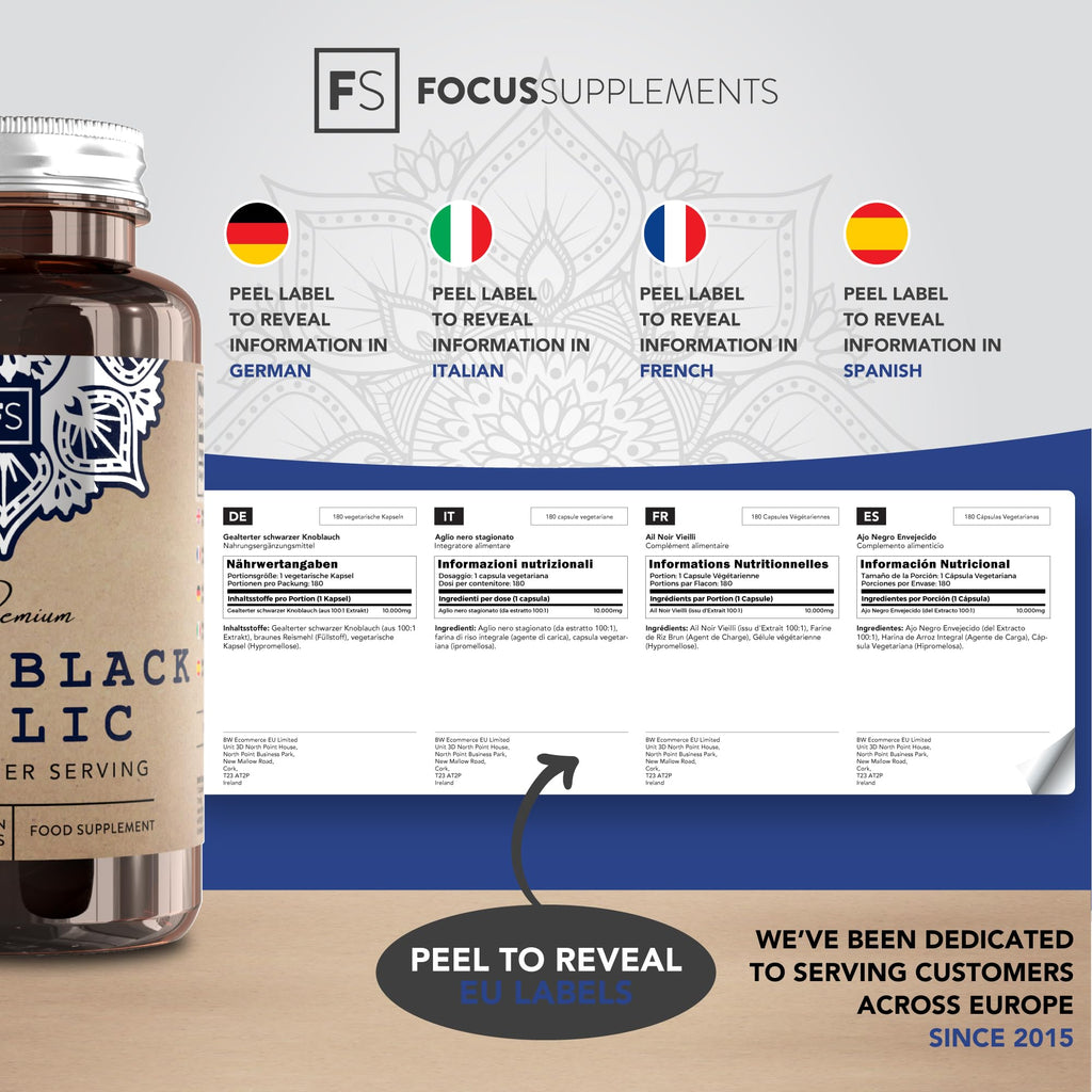 FS Aged Black Garlic Extract, 180 Capsules, 10,000mg High Strength