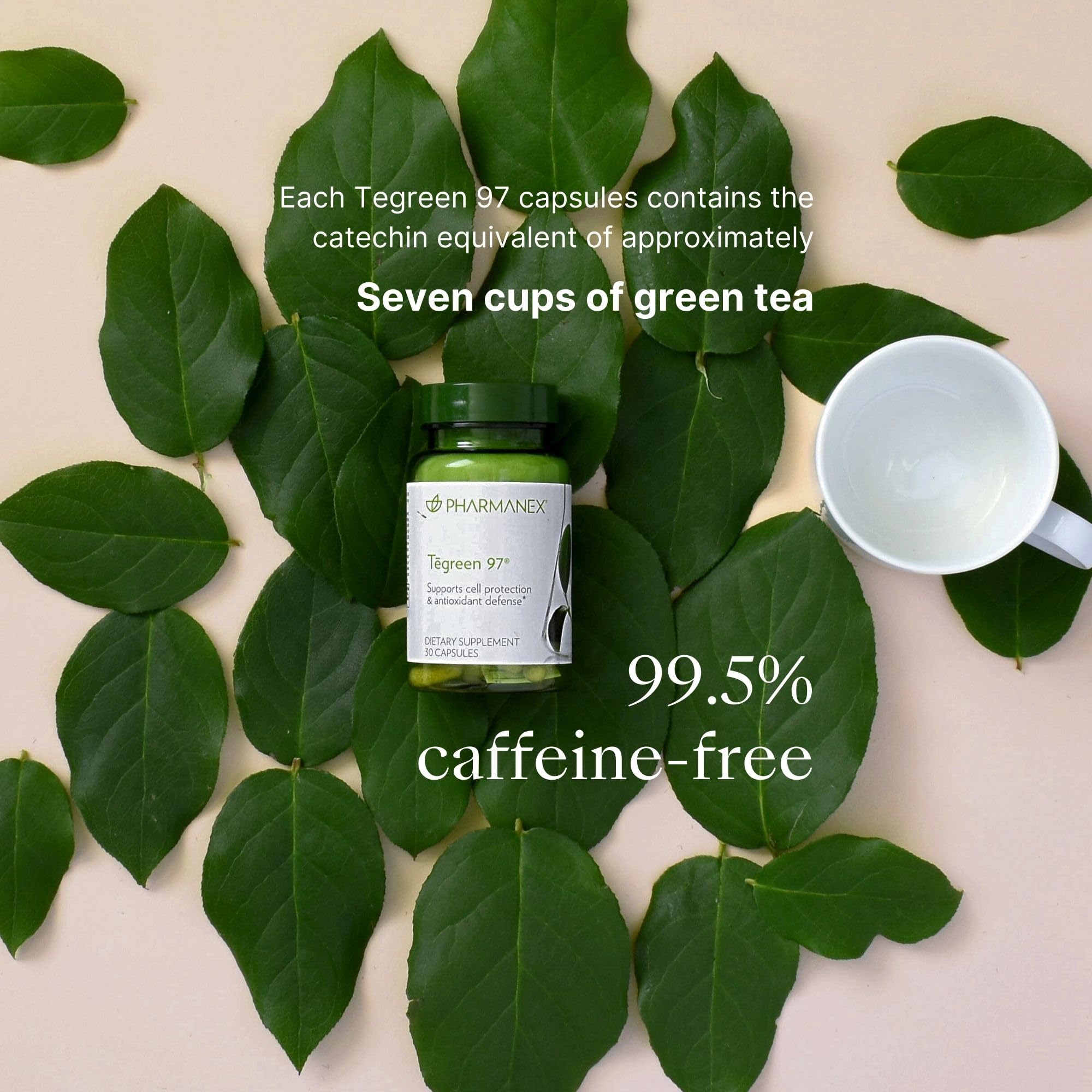 Nu Skin Pharmanex Tēgreen 97 | 30ct | Premium Green Tea Extract Capsules, Powerful Antioxidant & Metabolic Booster with Digestive Enzymes, Essential for a Healthy Lifestyle