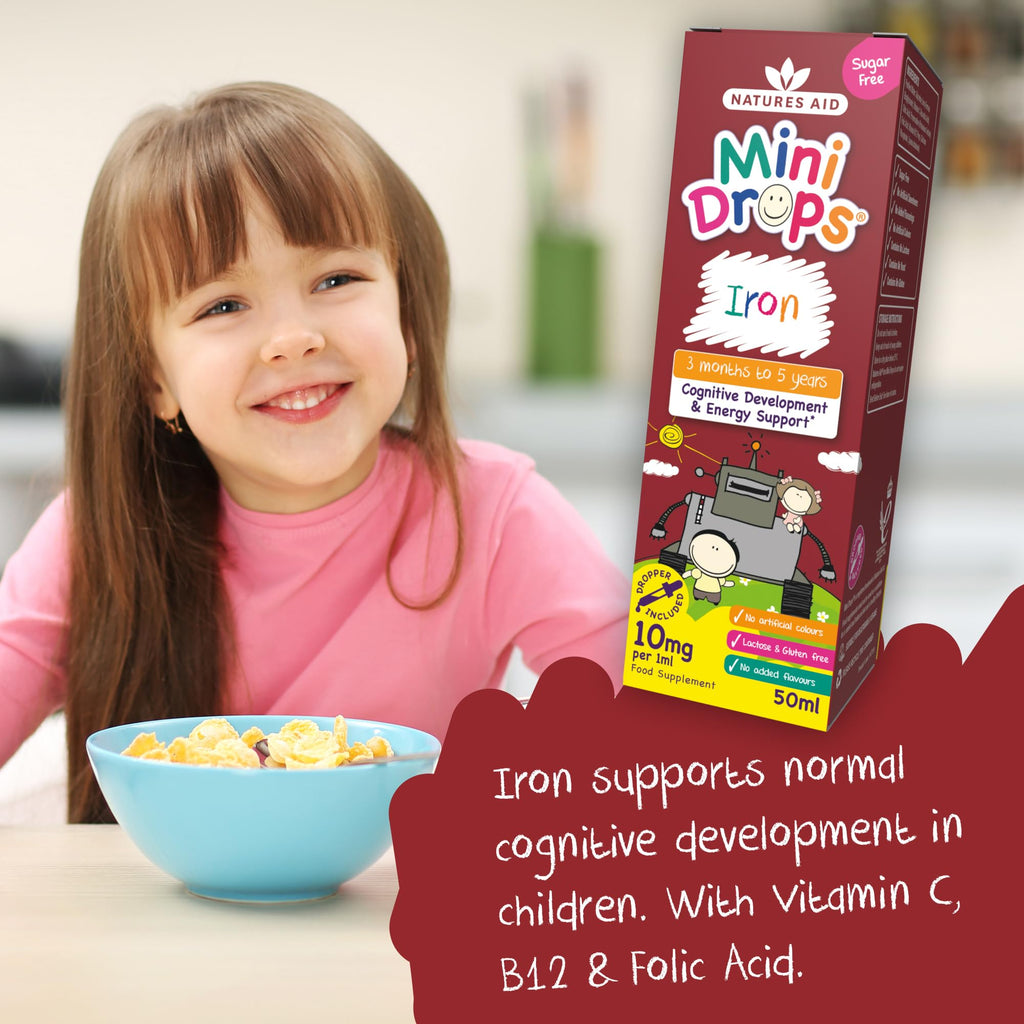 Natures Aid Mini Drops Iron Supplement for Kids & Children - 50ml