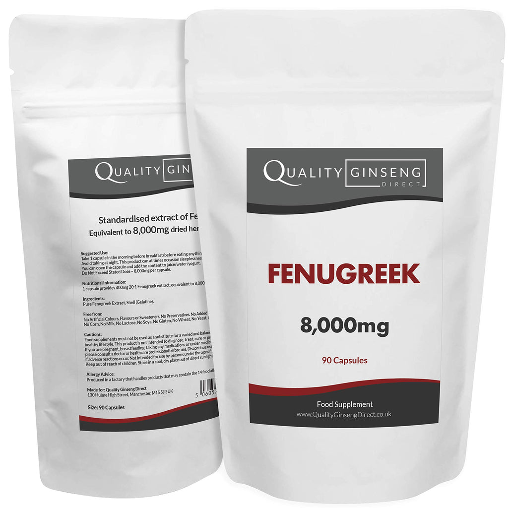 Fenugreek - 8,000mg Capsules - Powerful Formula (90 Capsules)