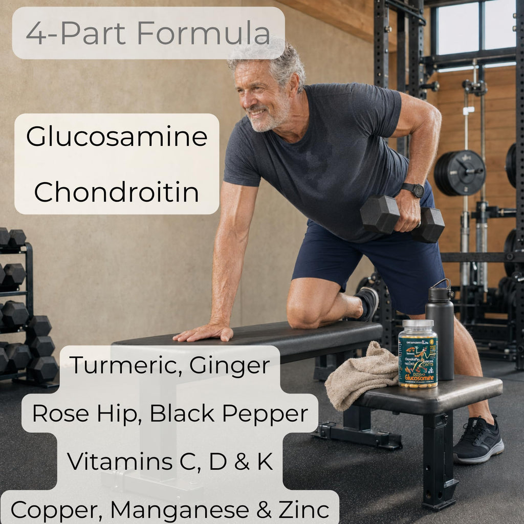 Glucosamine, Chondroitin, Turmeric, Vitamins for Bones, Joints 180 Capsules