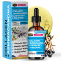 Collagen Mojo - Liquid Collagen with Ashwagandha for Women & Men - Collagen Peptides Drops with L-Theanine - Hair, Skin, Nails, Joint & Stress Relief - Ashwagandha Supplement, 100,000mcg 2 Oz