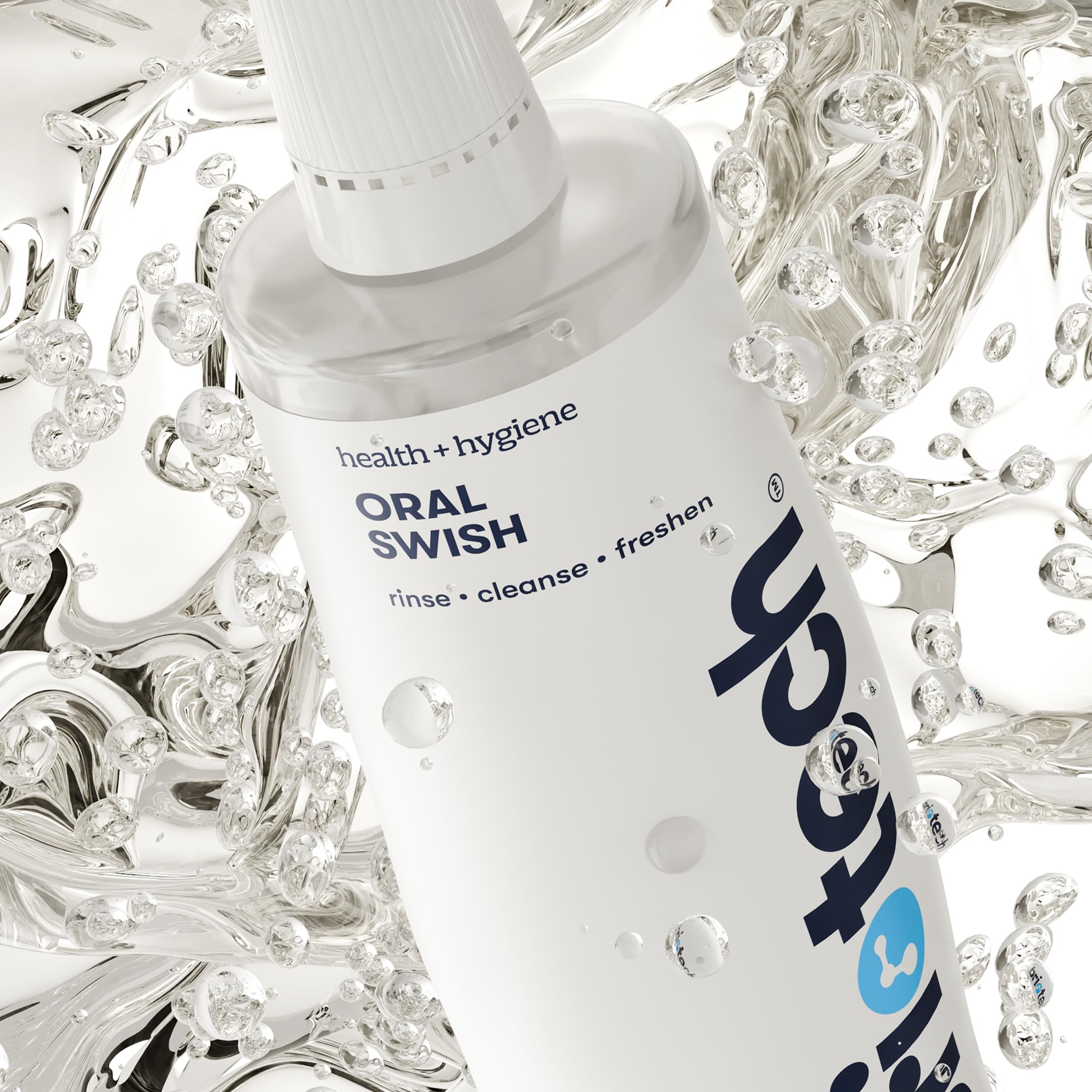 BRIOTECH Oral Swish, Hypochlorous Acid Mouthwash Rinse, Gentle Oral Care Hygiene, Fight Bad Breath, Support Against Plaque, Gum Irritation & Tender Gums, Alcohol & Fluoride Free, 17 fl oz (4 Pack)