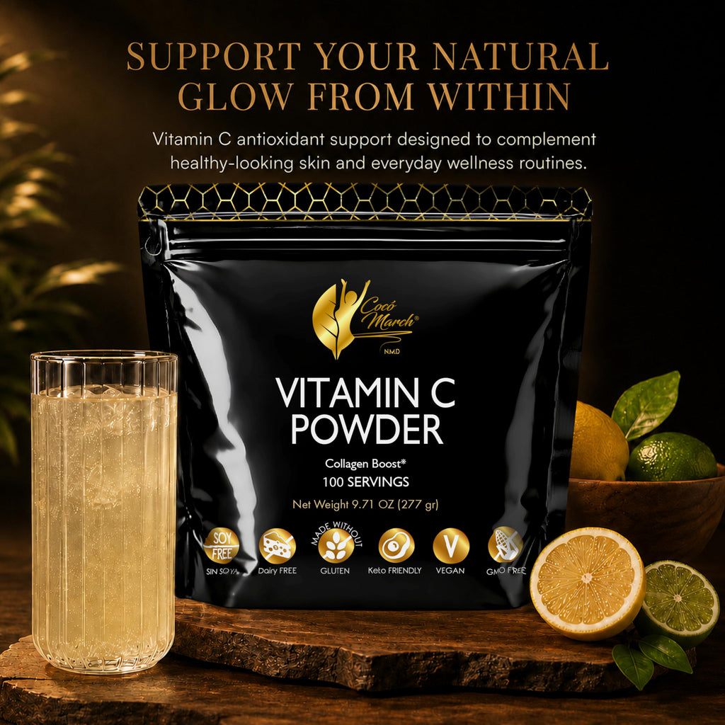 Cocó March N.M.D Vitamin C Powder 1000 mg – Immune Support Supplement with Zinc, Bromelain, Quercetin & L-Lysine, Supports Collagen Production, Vegan, Gluten & Dairy Free, Keto Friendly, 10 oz