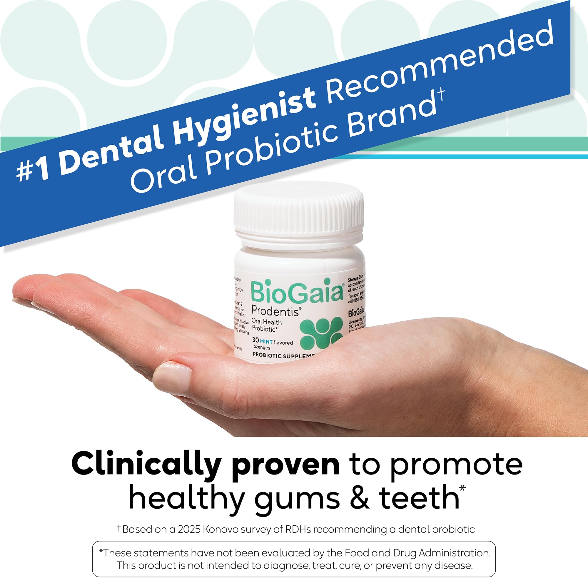 BioGaia Prodentis 3-Pack | Dental Probiotic Lozenges | Promote Healthy Gums & Teeth | Defend Against Dental Problems | Replenish Oral Microbiome | Improve Oral Health | Mint Flavor | 90 Day Supply