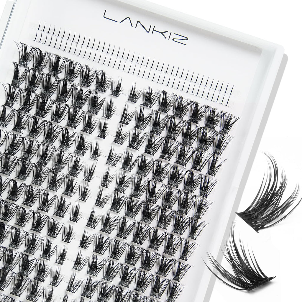 LANKIZ Manga Lashes Natural Look Lash Clusters Anime Lashes False Eyelashes Individual Lashes Extensions Korean Makeup Asian Fake Eyelashes Mink Wispy Fluffy Cluster Lashes