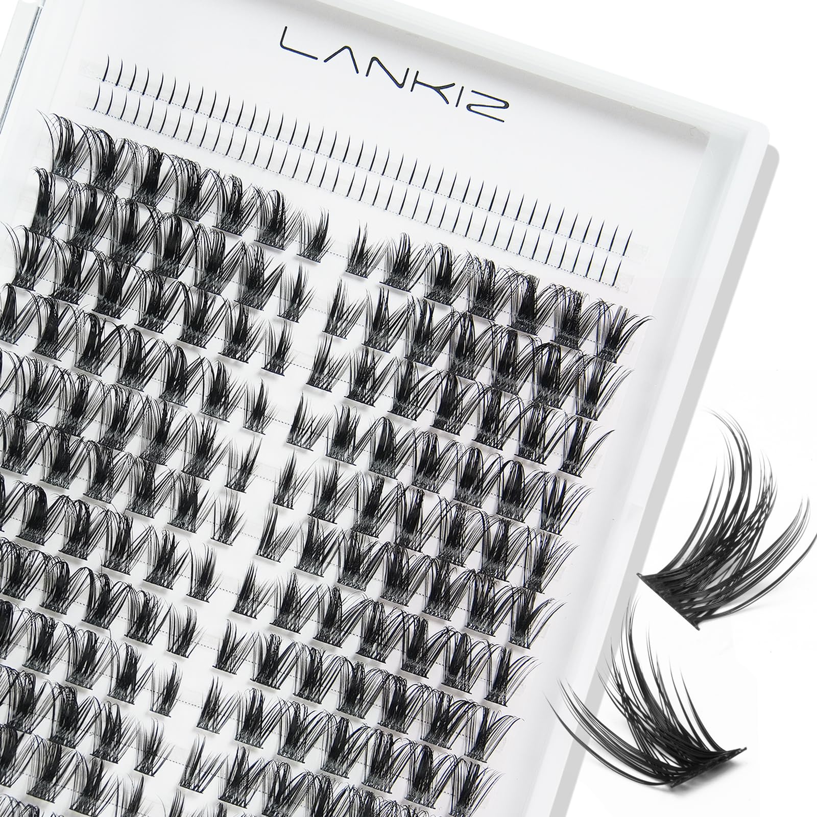 LANKIZ Manga Lashes Natural Look Lash Clusters Anime Lashes False Eyelashes Individual Lashes Extensions Korean Makeup Asian Fake Eyelashes Mink Wispy Fluffy Cluster Lashes