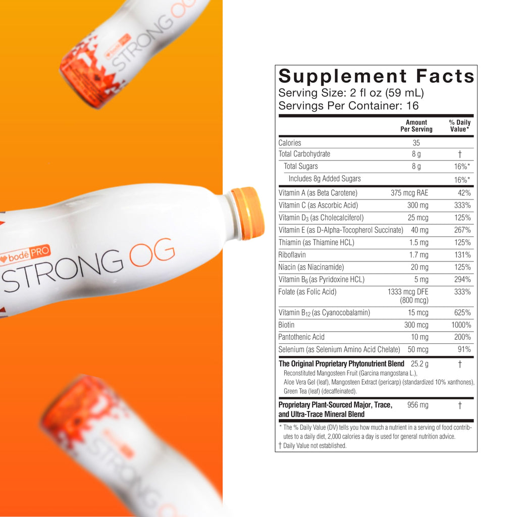 BodePRO Strong OG | Liquid Antioxidant | Magnesium, Iron, Zinc | Immune Booster | Vitamin C, B12, D3, B6, A, and E | Vitamins and Minerals | 32fl.oz.