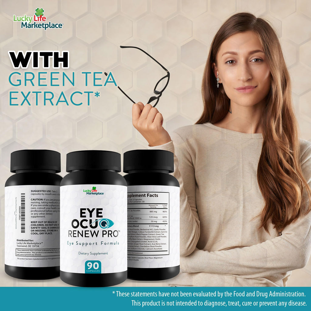 Eye Ocuo Renew Pro - Eye Health Support - Promote Healthy Eyesight Day & Night with Vision Supplements - Help Reduce Strain, Pressure, Blurred Vision with Pro Vision Vitamins, Minerals, & Herbs