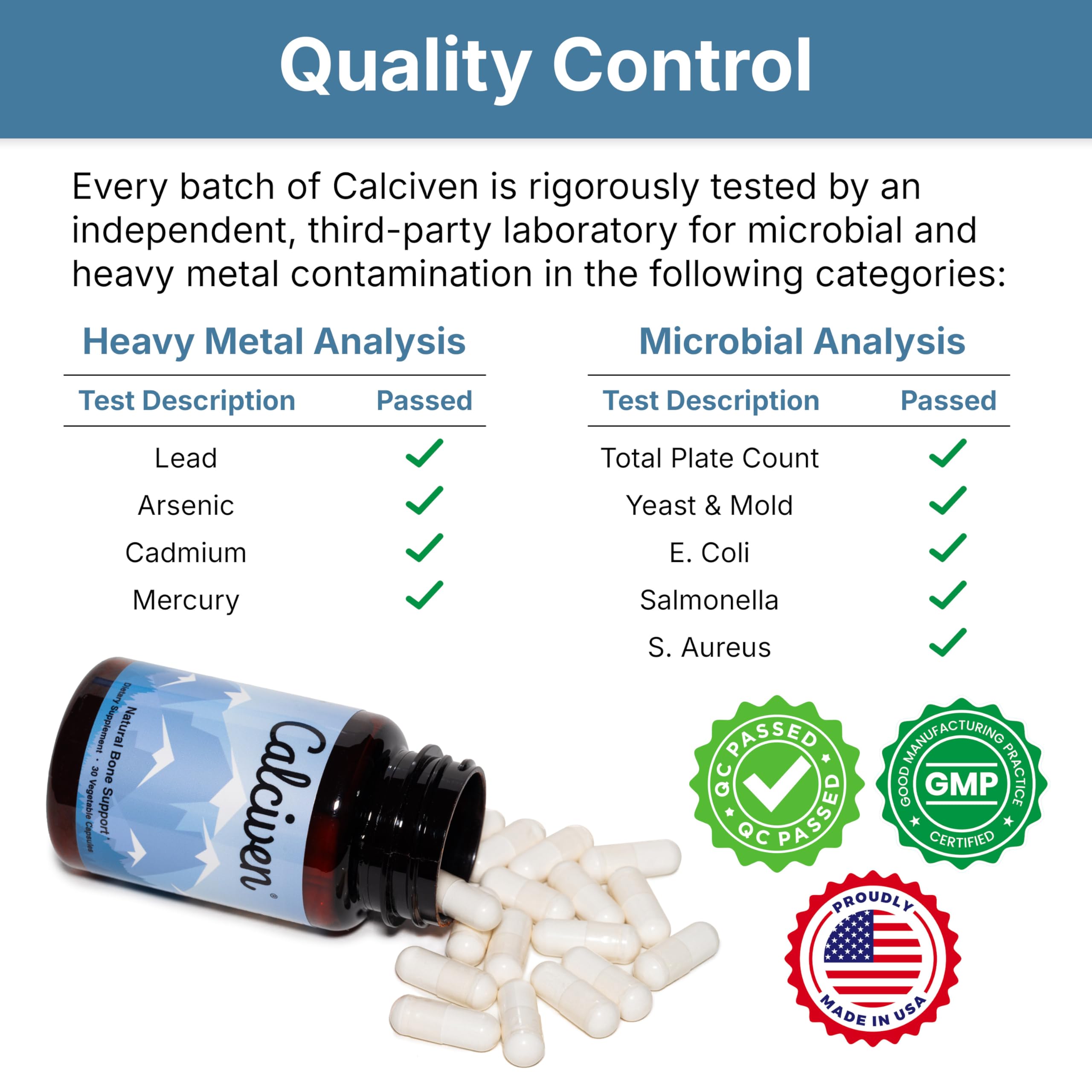 Calciven Natural Bone Support Supplement, Vegetarian, Gluten-Free