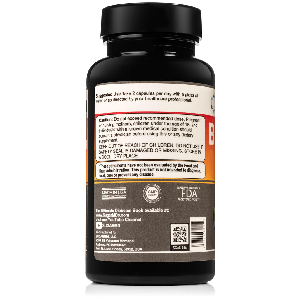SugarMD Super Berberine Supplement – 250mg GlucoVantage Dihydroberberine with Ceylon Cinnamon - 5X More Absorbable Than Regular Berberine – 30 Capsules (30 Day Supply)