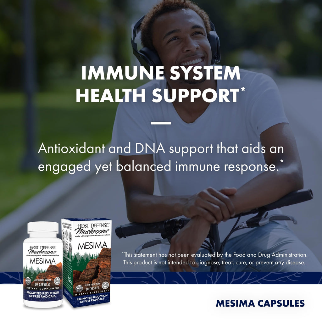Host Defense Mesima Capsules - Herbal Antioxidant Activity & Immune System Support Supplement - Mushroom Supplement to Support Balanced Immune Response - 60 Capsules (30 Servings)*