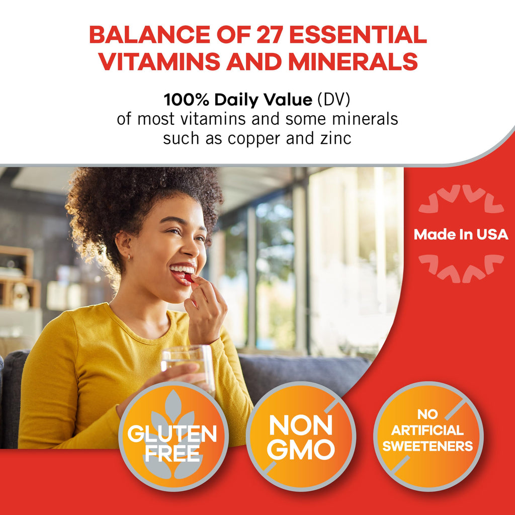 Geritol Multivitamin Supplement, Contains B-Vitamins, Antioxidants, Vitamins C, E & D and Iron, 27 Essential Vitamins and Minerals, Gluten-Free, Non-GMO, No Artificial Sweeteners, 100 Tablets, 3 Pack