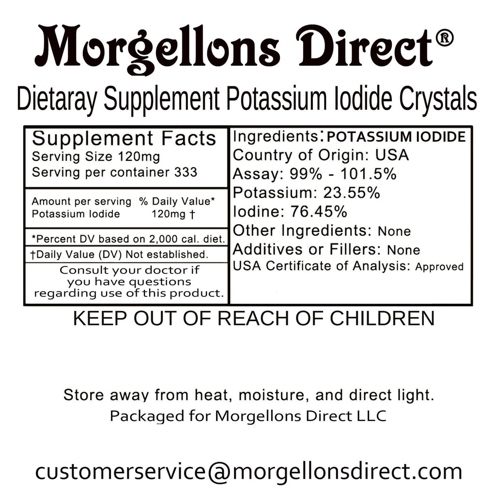 Morgellons Direct SSKI Iodine Potassium Iodide Solutions Mixing Kit Includes Necessary Tools and pre-Measured Dietary Supplement Potassium Iodide Crystals. Just add Distilled Water.