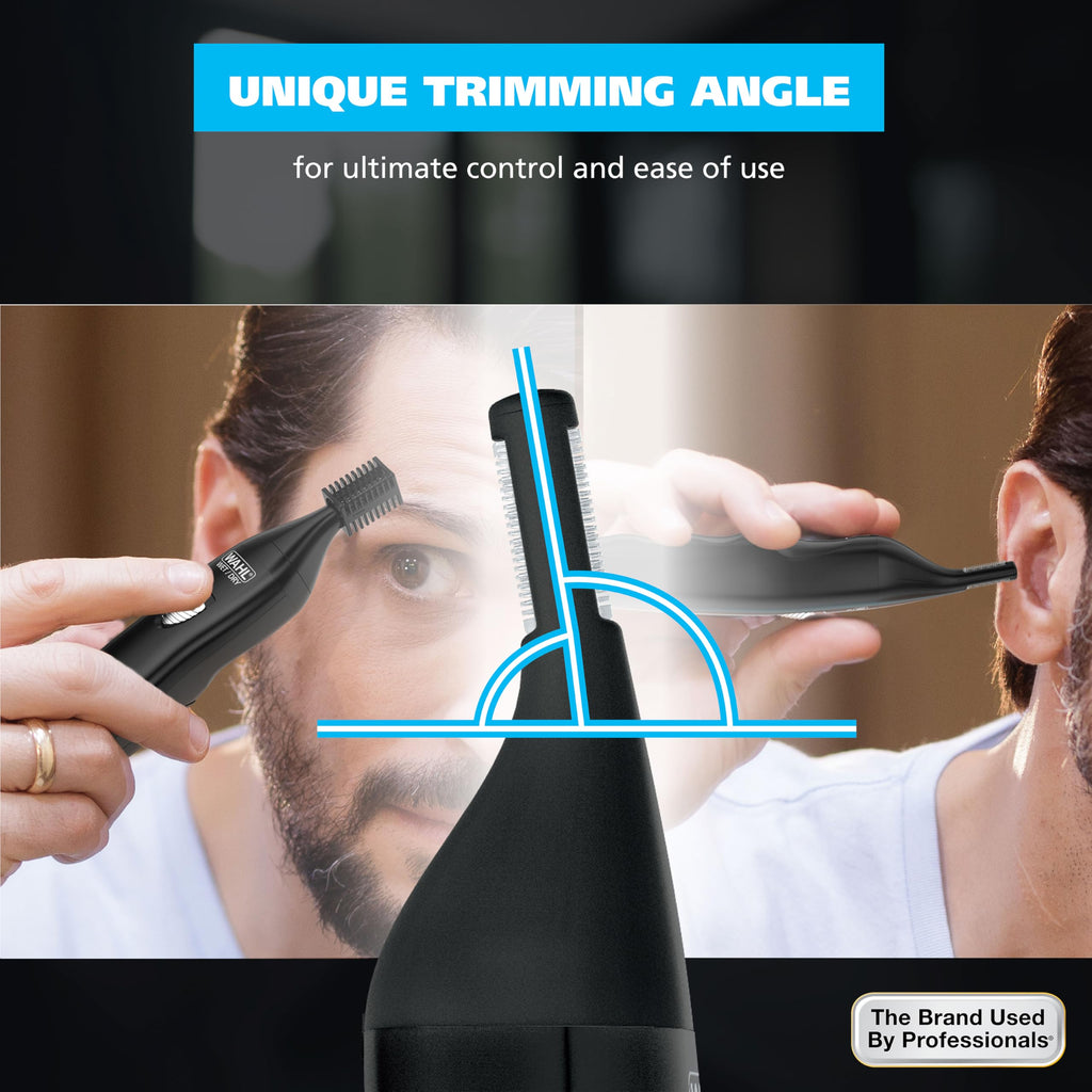 Wahl Pro Series® Rechargeable Eyebrow, Ear & Nose Hair Trimmer for Men – Painless DualTech® Eyebrow Trimmer & Facial Hair Removal Device – Model 3025656