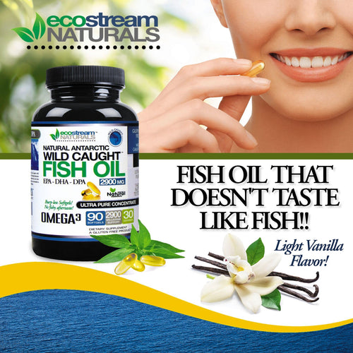 2 Pack, Wild Caught Omega 3 Fish Oil with DPA-EPA-DHA 2,900 MG Burpless