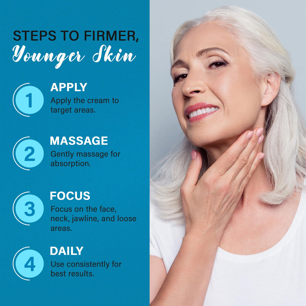 Skin Tighten And Lift Neck Cream: Face Lift Cream 6-in-1 Anti-Aging Moisturizer for Anti Wrinkle - Hydrating Neck Firming Cream with Retinol, Collagen, Peptide, Hyaluronic Acid for Neck & Décolleté
