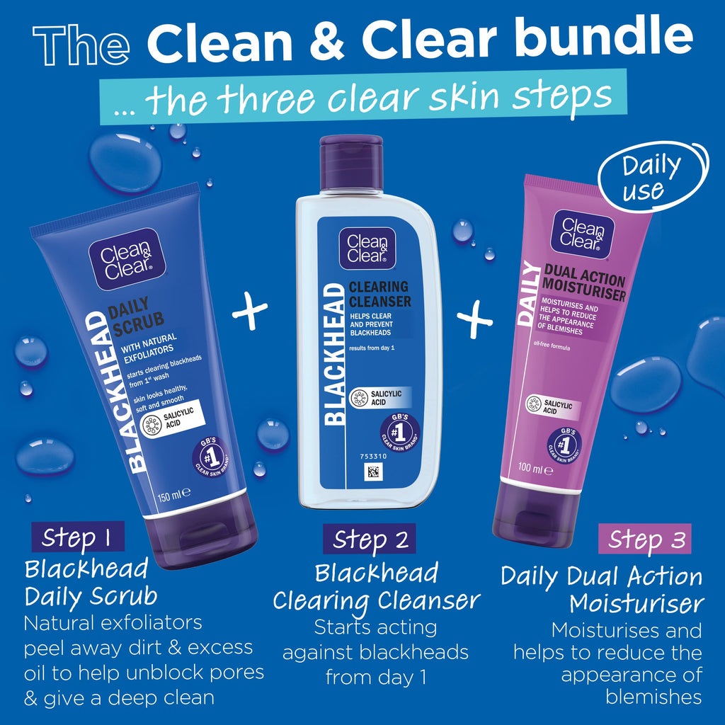 Clean & Clear Blackhead Clearing Cleanser Oil Free 200Ml 3 Packs