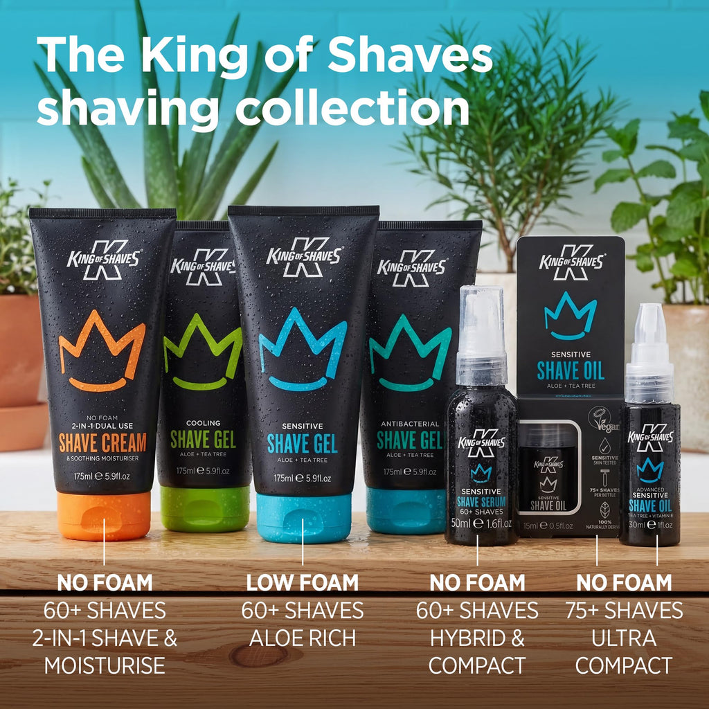 King of Shaves Sensitive Advanced Shaving Oil With Handy Pump QUAD PACK 1.01 fl oz