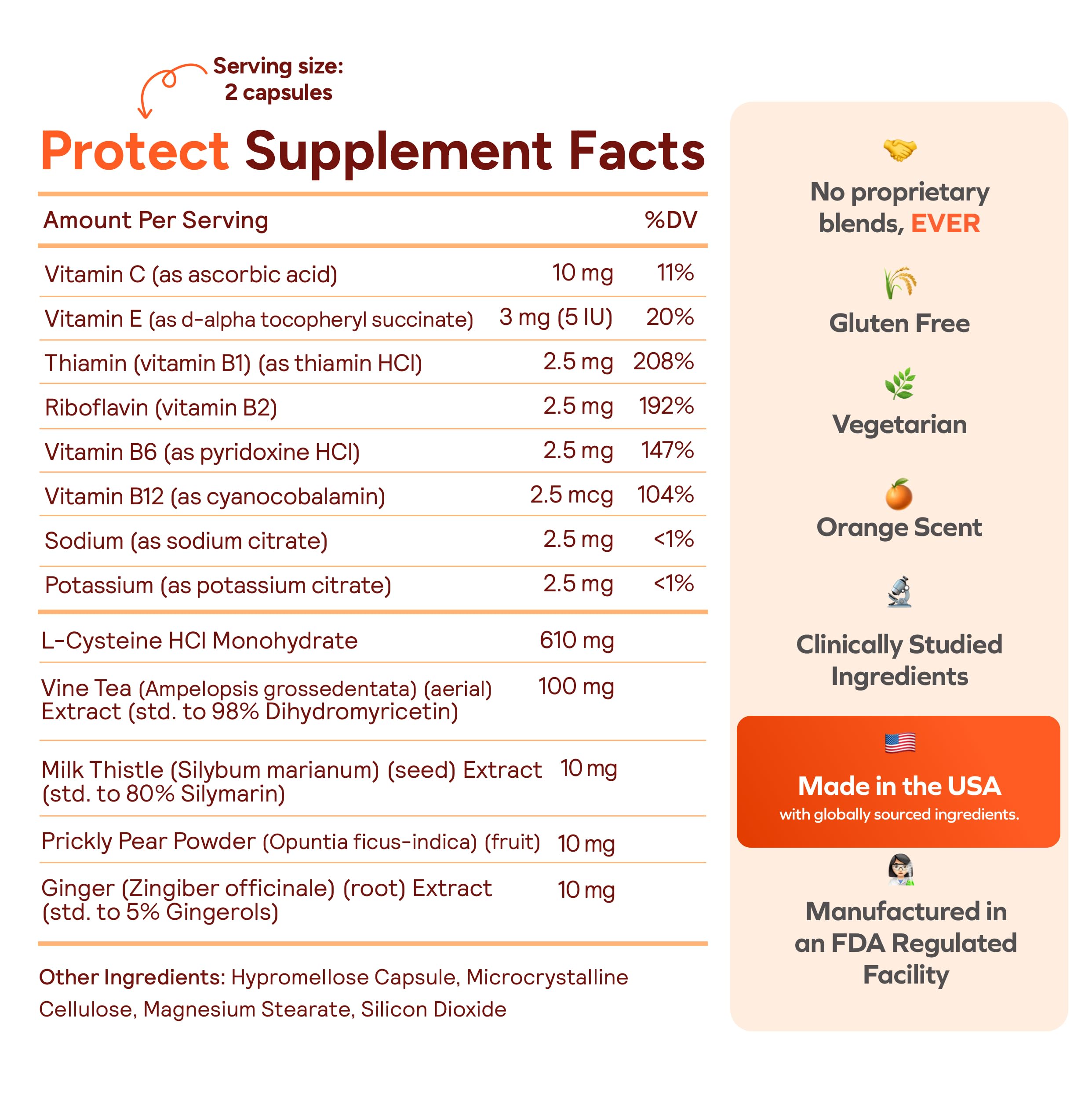 Cheers Protect | Daily Liver Supplement for Drinkers with L-Cysteine + DHM | Increase Glutathione Levels | 60 Doses | Cysteine, Dihydromyricetin, Milk Thistle, Prickly Pear, B-Vitamins, Ginger