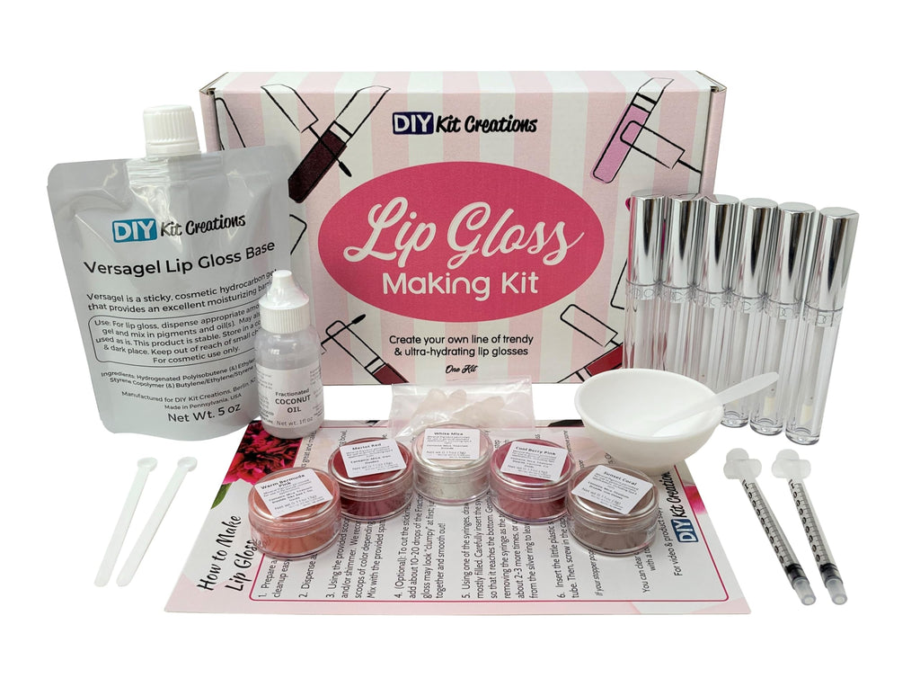 DIY Kit Creations Lip Gloss Making Kit (Standard Kit, 6 Tubes) Made in the USA