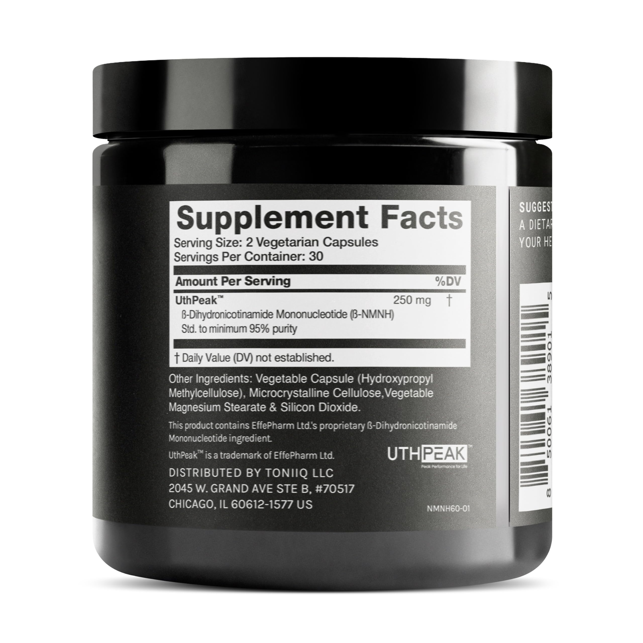 Toniiq NMNH Supplement – Clinically Studied UthPeak™ – 95% Highly Purified & Third-Party Tested for NAD+ & Healthy Aging Support