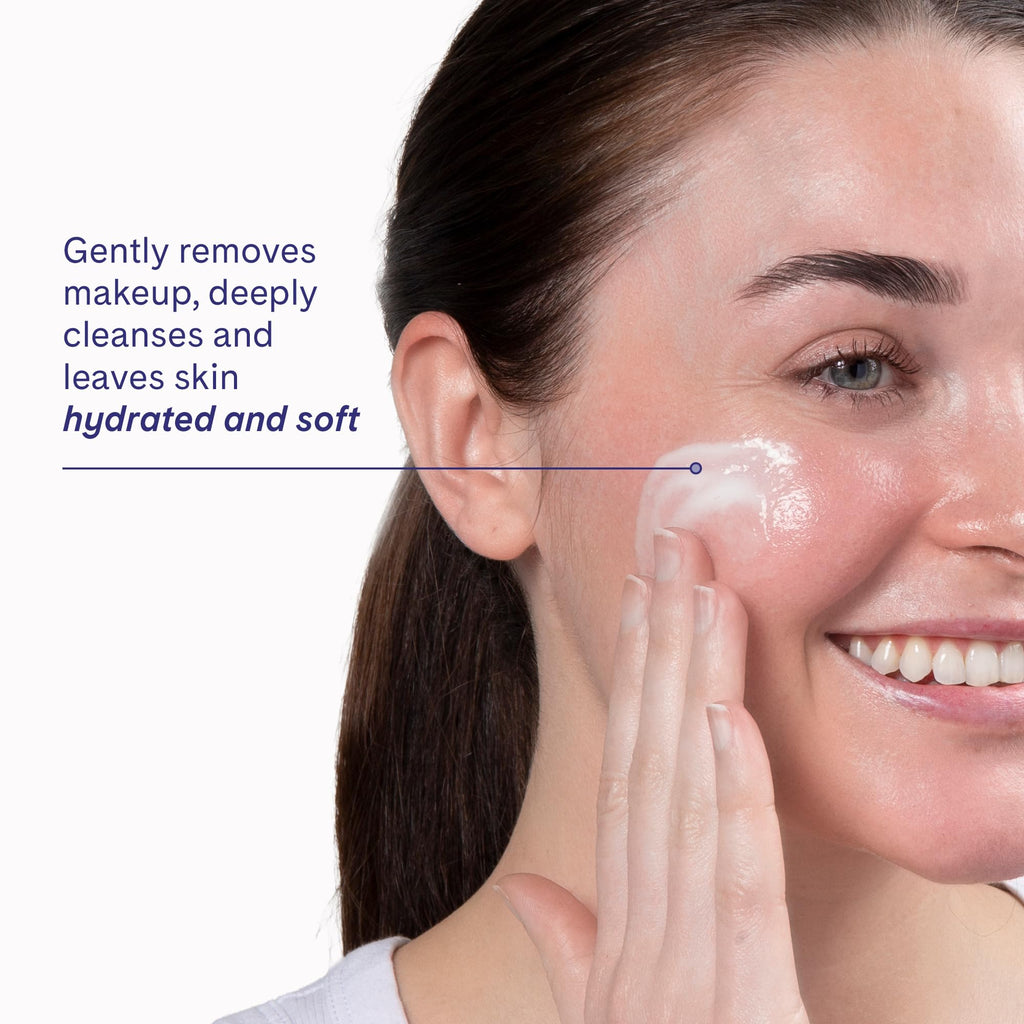 LovelySkin LUXE Gentle Cream Cleanser - Hydrating Face Wash & Makeup Remover with Vitamin C, afaLUXE & Meadowfoam Seed Extract - For Sensitive, Dry & Normal Skin, 6.76 fl oz
