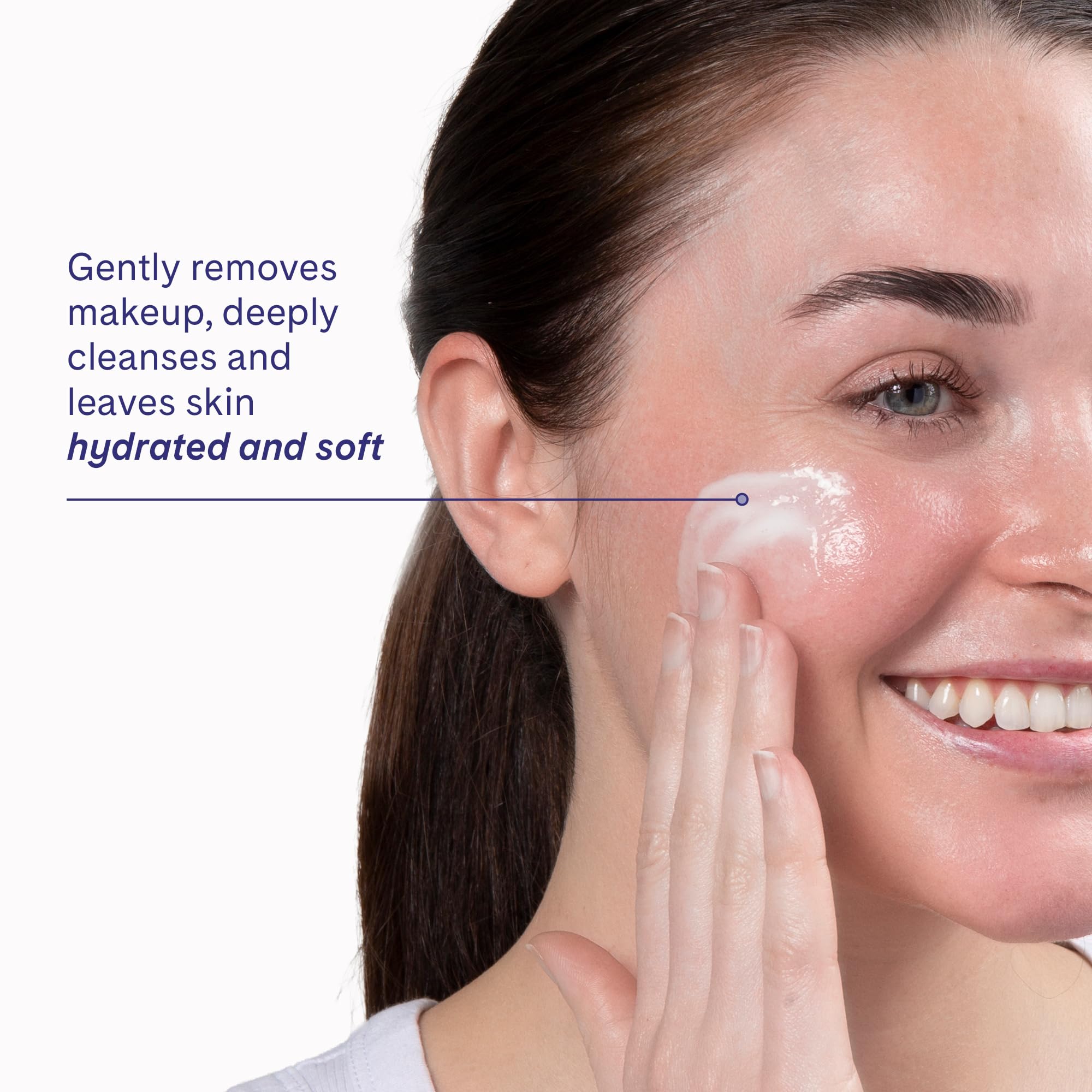 LovelySkin LUXE Gentle Cream Cleanser - Hydrating Face Wash & Makeup Remover with Vitamin C, afaLUXE & Meadowfoam Seed Extract - For Sensitive, Dry & Normal Skin, 6.76 fl oz