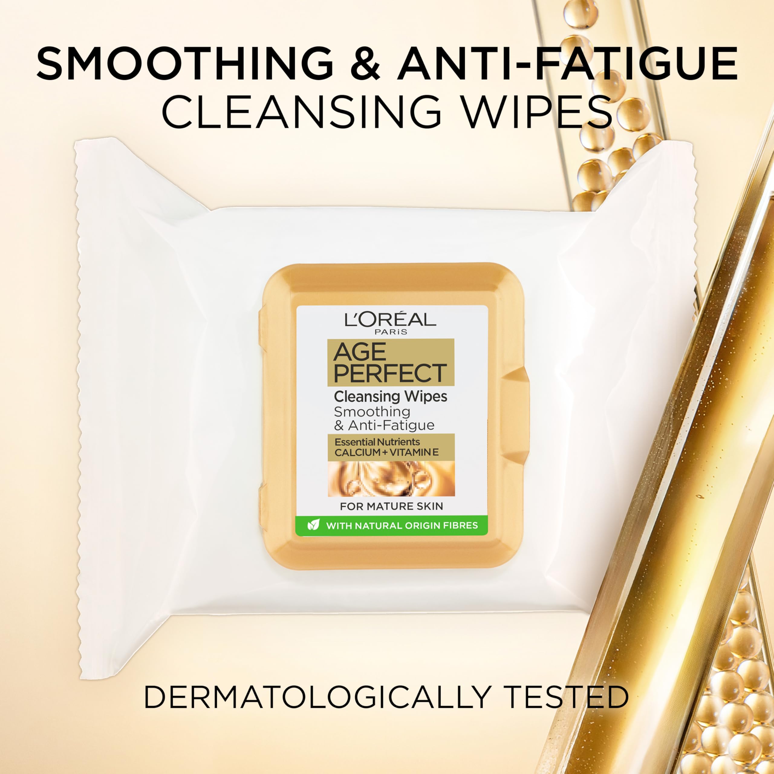 L'Oréal Paris Cleansing Wipes, Age Perfect, for Mature Skin, Pack 25 Wipes