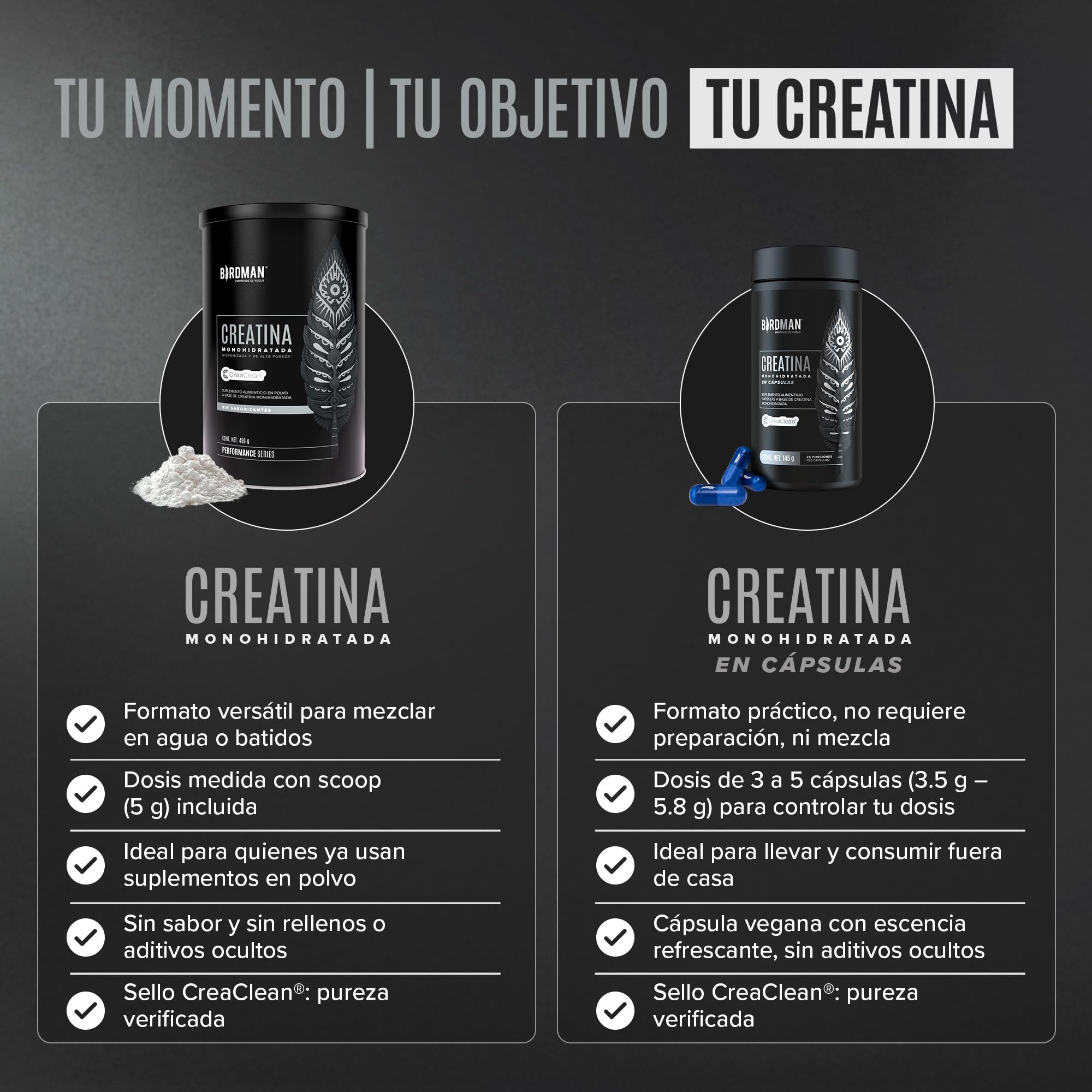 BIRDMAN Micronized Creatine Monohydrate Powder, Unflavored, High-Purity, Organic, Muscle Recovery, Caffeine Free Pre Workout, Post Workout, Gluten Free, Sugar Free