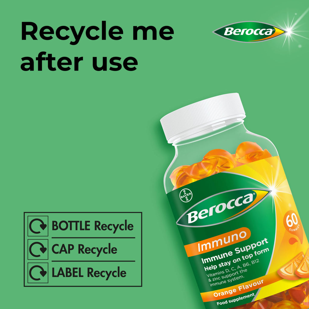 Berocca Immuno Multivitamin Gummies, Orange Flavour, 60 Gummies