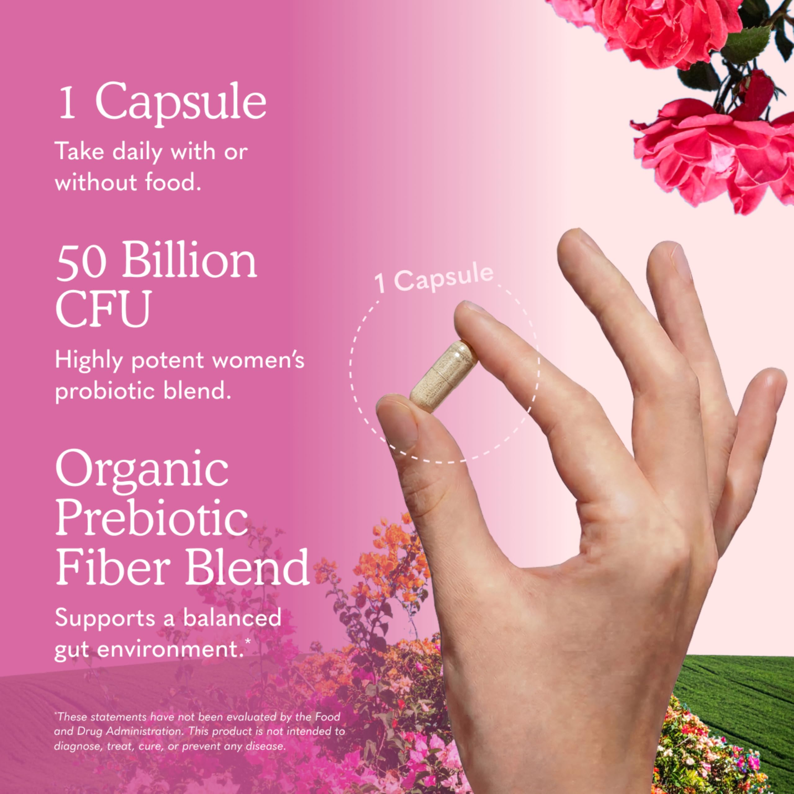 Garden of Life Dr. Formulated Once Daily Women's Probiotics with 50 Billion CFU & Organic Prebiotics – Vaginal Health, Digestive Support, Immune Support, Dairy Free, 30 Capsules