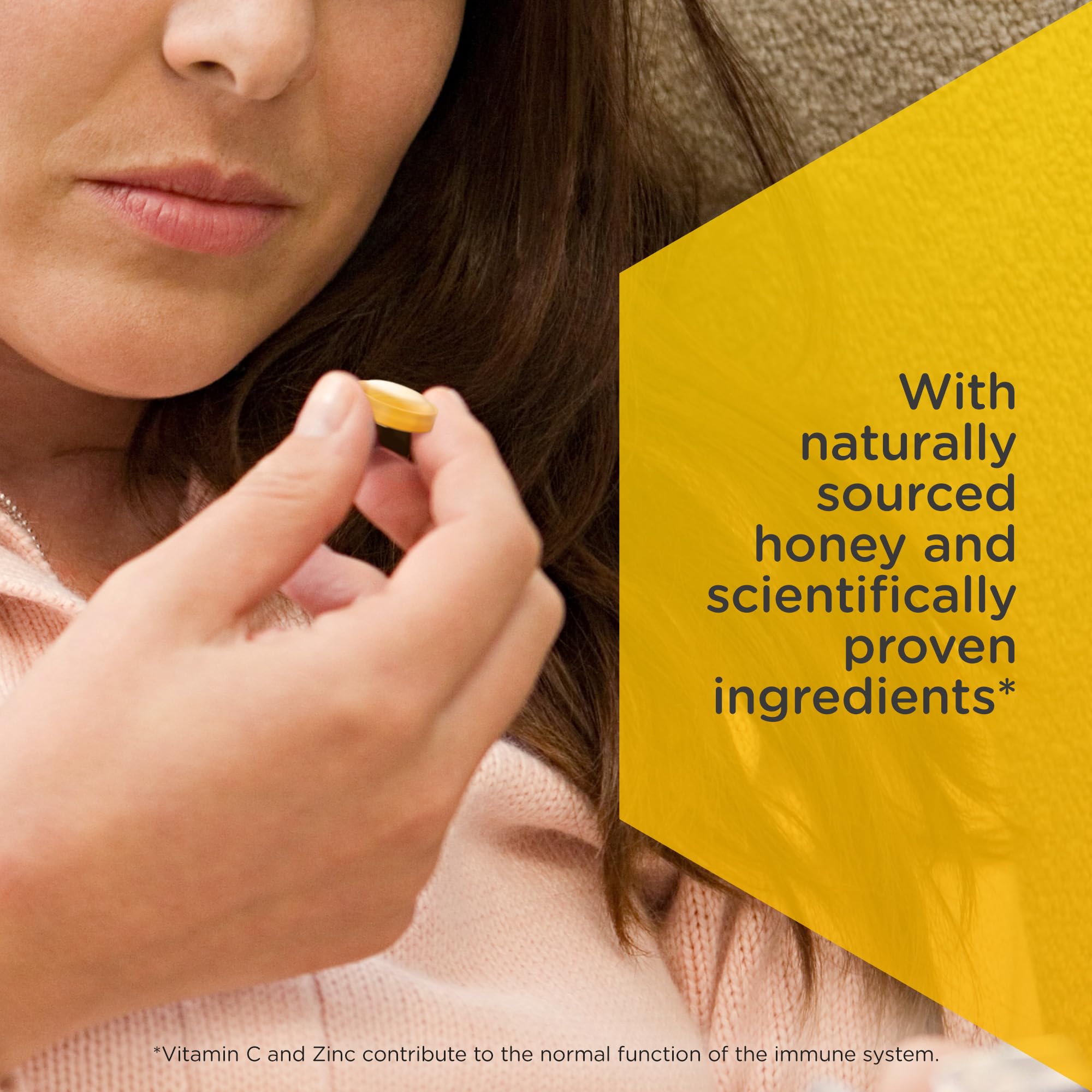 Zarbee’s Cooling Throat and Immune Support Lozenges (36 Count), with Real Honey and Peppermint Oil Extract, Vitamin C, Zinc and No Artificial Colours of Flavours