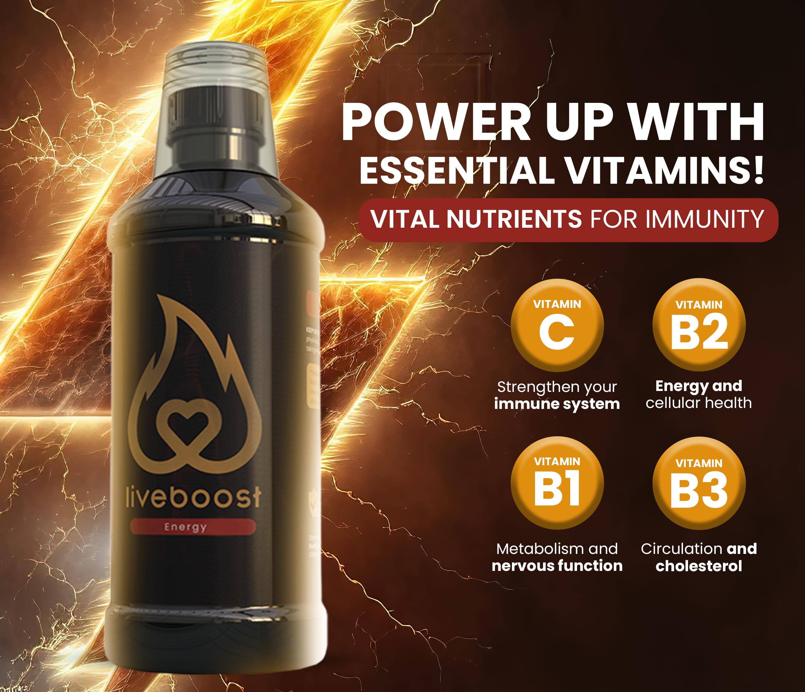 LIVEBOOST - Fast Acting for Men and Woman - Female & Male Supplement, Natural Ingredients, Supports Energy and Circulation, Enhances Wellsness - 480ml