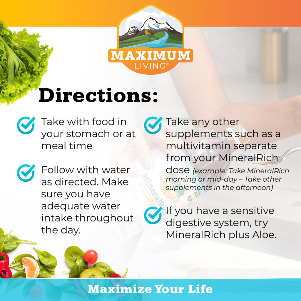 Maximum Living MineralRich - Minerals Supplement - Sugar Free Liquid Blend of Vitamins and Trace Minerals - 32 oz