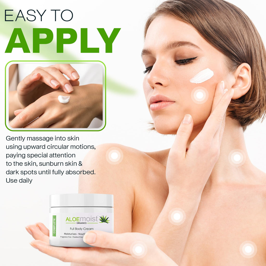 Organic Aloe Vera Face Cream & Body Moisturizing Cream, Natural Aloe Vera Lotion with Vitamin E Oil, Vitamin C, Retinol Cream, Shea Butter – Anti Aging Face Moisturizer for Women, Dry Skin (8 oz)