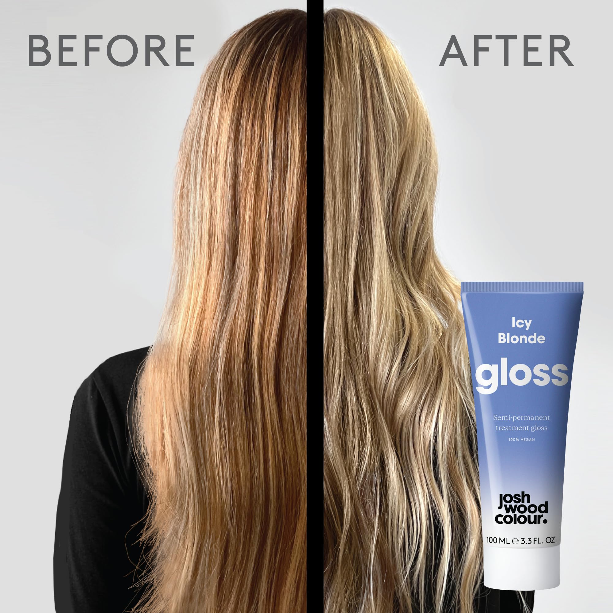 Josh Wood Hair Gloss Icy Blonde, Semi-Permanent Colour Toner, Vegan, 100ml
