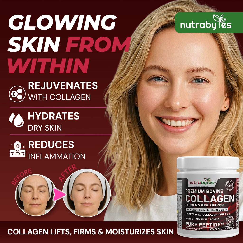 Bovine Collagen Powder 10000mg | Grass Fed | Type 1&3 | Unflavoured | 300g