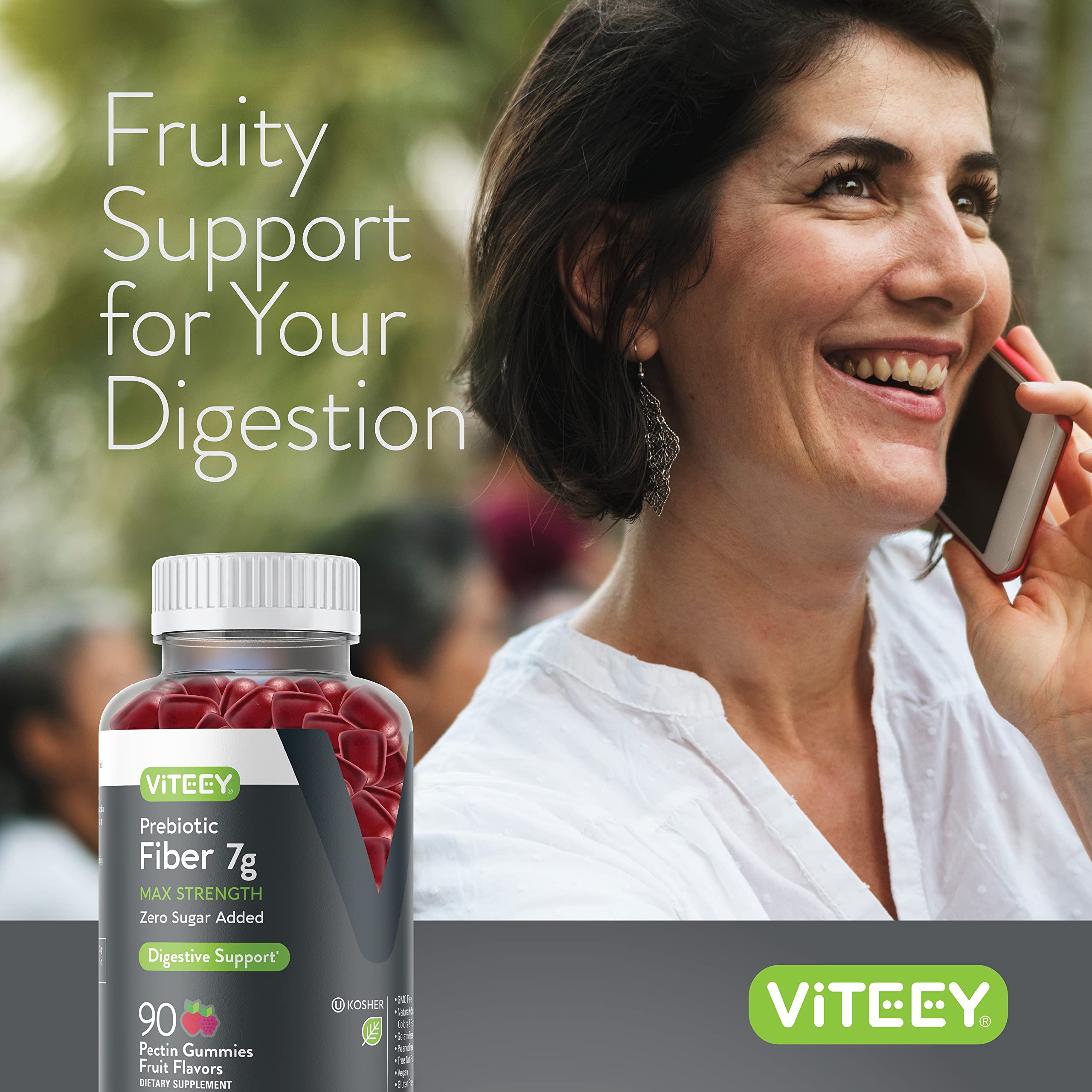 Viteey Prebiotic Fiber Gummies for Adults, 7g