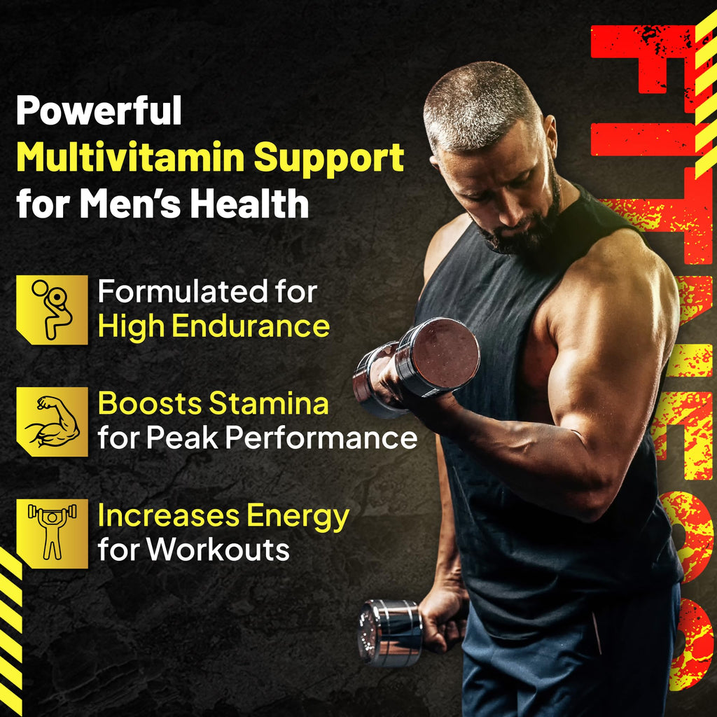 Goliath Labs Men's Gym Performance Booster Capsules [60 Veg Capsules/Bottle] Natural Strength Gainer Pills for - Supports Muscle Growth and Energy - Multivitamin Health Supplements for Athletes