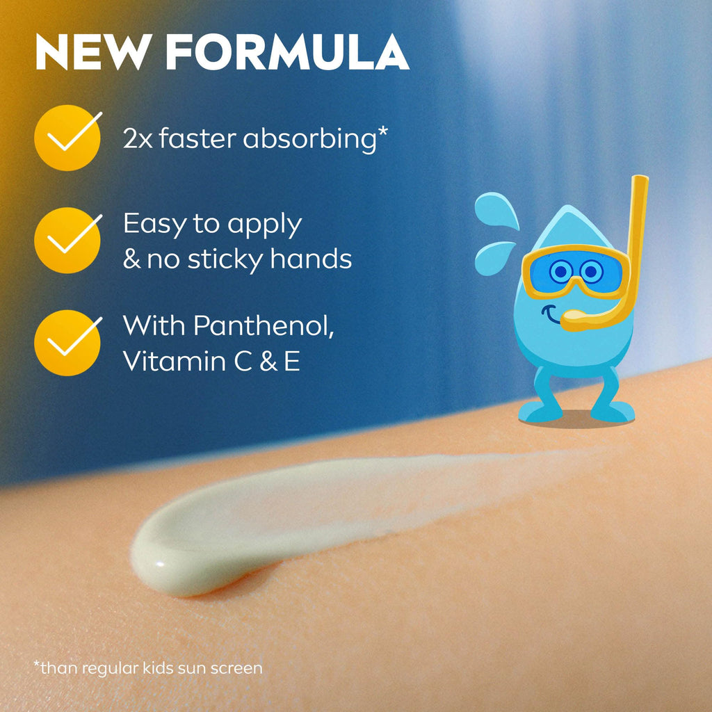 NIVEA SUN Kids Protect & Care SPF 50+ Lotion (200ml), Moisturising Sun Cream Protects Delicate Skin Against Sunburn and Long-Term UV Damage, Fast-Absorbing No White Cast Sun Lotion